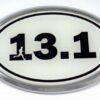 13.1 White Oval 3D Chrome Car Emblem
