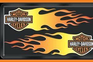 Domed Harley Davidson Orange Flame Decal Kit