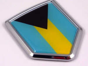 Bahamas Flag 3D Decal Crest Chrome Emblem Sticker