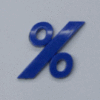Blue Symbol - Percent Sign