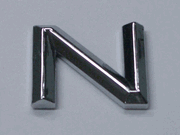 Chrome Letter Style 4 - N