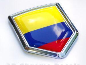 Colombia Flag Colombian Emblem Chrome Crest Decal Sticker