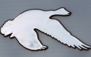 20 Duck Flying Chrome Emblems