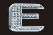 Chrome Letter Style Crystal - E