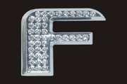 Chrome Letter Style Crystal - F