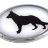 German Sheppard 3D Adhesive Oval Chrome Pet Emblem