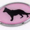 German Sheppard Pink Oval 3D Adhesive Chrome Emblem