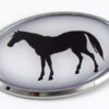 Horse 3D Adhesive Oval Chrome Pet Emblem