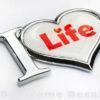 I Love Life Decal Chrome Emblem Sticker Car Motorcycle