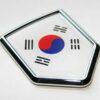 Korea Korean Flag Decal Crest Chrome Emblem Sticker