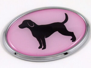Labrador Pink Oval 3D Adhesive Chrome Emblem