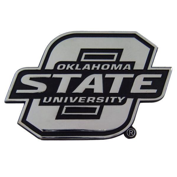 Oklahoma State Solid Metal Color Chrome Emblem