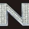 Chrome Letter Style Crystal - N