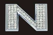 Chrome Letter Style Crystal - N