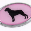 Rottweiler Pink Oval 3D Adhesive Chrome Emblem