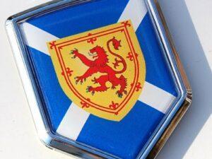 Scotland Decal Scottish Flag Crest Chrome Emblem Sticker