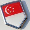 Singapore Decal Flag Crest Chrome Emblem Sticker