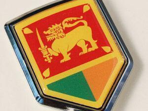 Sri Lanka Flag Crest Chrome Emblem Decal Quality Sticker