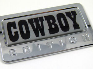 cowboy special edition adhesive chrome emblem