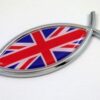 great britain fish chrome auto car badge
