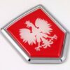 poland flag RED shield 3D adhesive chrome car emblem