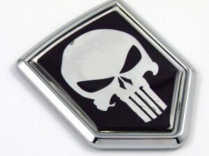 punisher crest 3D adhesive chrome car emblem